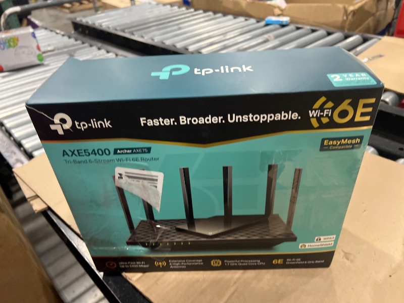 Photo 1 of TP-Link AXE5400 Tri-Band WiFi 6E Router (Archer AXE75), 2025 PCMag Editors' Choice, Gigabit Internet for Gaming & Streaming, New 6GHz Band, 160MHz, OneMesh, Quad-Core CPU, VPN & WPA3 Security