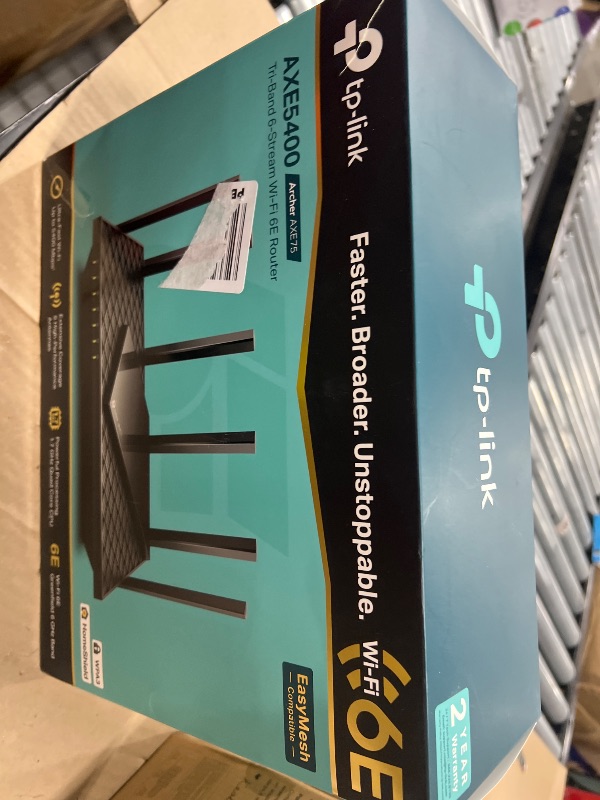 Photo 1 of TP-Link AXE5400 Tri-Band WiFi 6E Router (Archer AXE75), 2025 PCMag Editors' Choice, Gigabit Internet for Gaming & Streaming, New 6GHz Band, 160MHz, OneMesh, Quad-Core CPU, VPN & WPA3 Security