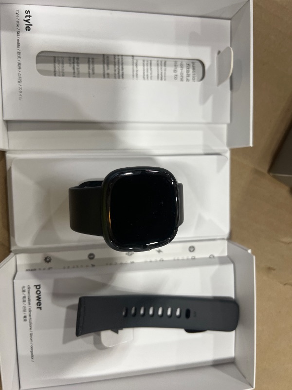 Photo 1 of Fitbit Sense 2 Advanced Health and Fitness Smartwatch with Tools to Manage Stress and Sleep, ECG App, SpO2, 24/7 Heart Rate and GPS, Shadow Grey/Graphite, One Size (S & L Bands Included)
