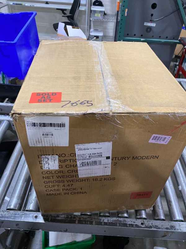 Photo 1 of CangLong Rattan Dining Chairs Set of 2, Modern Kitchen Chairs with Natural Mesh Rattan Backrest & Solid Thick Metal Legs, Upholstered Fleece Armless Side Chairs for Living Room, Study, Cream