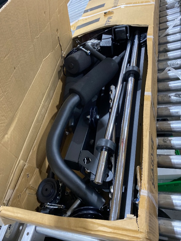 Photo 1 of GARVEE Home Gym Machine, Multifunctional Full Body Workout Equipment with Pulley System,Leg Press Support for Strength Training, Workout Station Suit for 1“&2” Holes of Weight Plates (Not Includ), Red&Black
