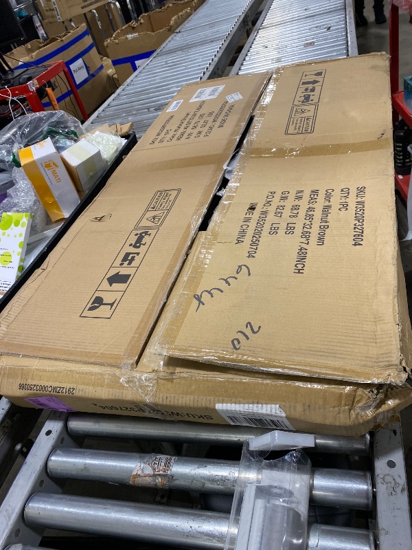 Photo 1 of Wooden King Size Headboard Only, 80.2" Wide Modern Farmhouse Headboards, Wingback Boho Mid Century Head Board, Wall Mounted Fluted Panel, Walnut