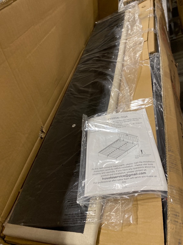 Photo 1 of Fameill Twin Size Lift Up Storage Bed Frame with Adjustable Headboard, Charging Station, LED Lights, Wood Slats, Noise-Free, No Box Spring Needed, Light Grey
