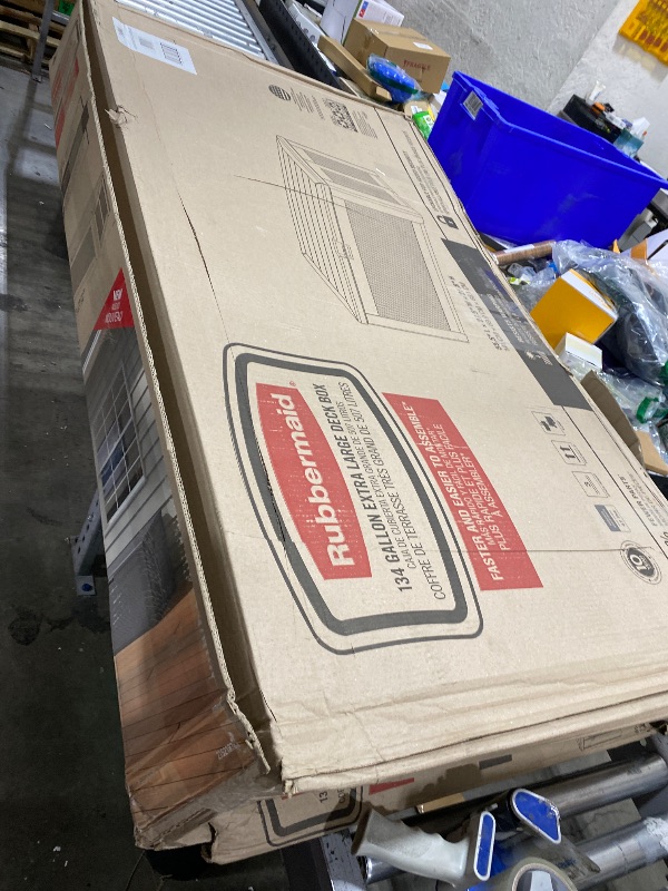 Photo 1 of Rubbermaid Extra Large Resin Outdoor Storage Deck Box (134 Gal), Weather Resistant, Gray, Deck Organization for Home/Backyard/Pool Chemicals/Toys/Garden Tools/Porch/Patio Cushions