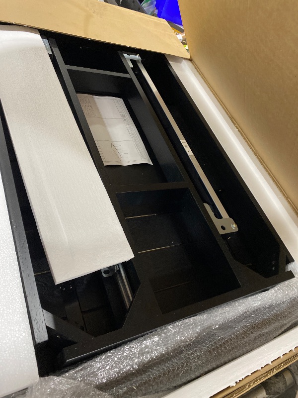 Photo 1 of Solid Wood Extendable Dining Table for 4-8 People with Seamless Extension from 47.2 to 63 Inches, Easy Assembly, Expandable Tables for Small Spaces, Dining Room, Kitchen, Living Room, Black