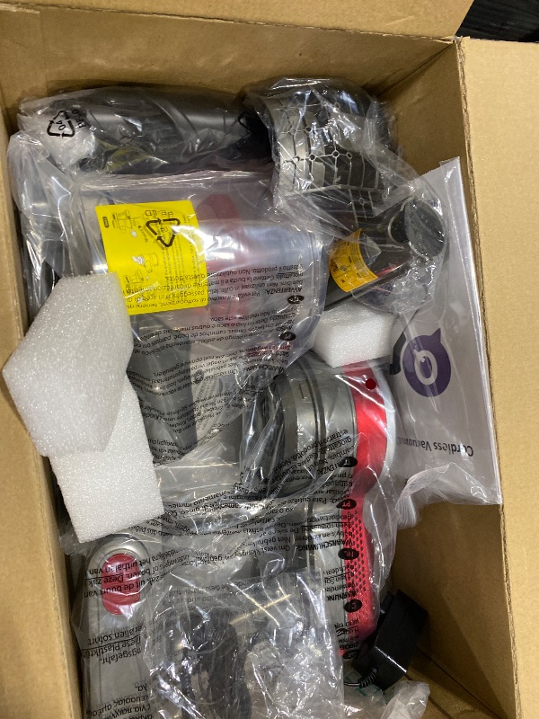 Photo 1 of WLOTPO Cordless Vacuum Cleaner for Home,Lightweight Stick Vacuum Cordless Rechargeable with Power Suction, Up to 35 Mins Runtime, Hardwood Floor Vacuum for Pet Hair,Carpets,Tile(Red Grey)