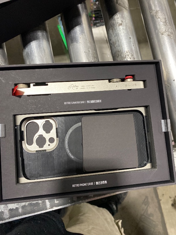 Photo 1 of Fotorgear Retro Photography Kit for iPhone - Physical Camera Control Bar with Manual Focus, Shutter and Zoom Controls, Expandable Phone Lens and 67mm fitler Adapter (iPhone 16 Pro Max) Black