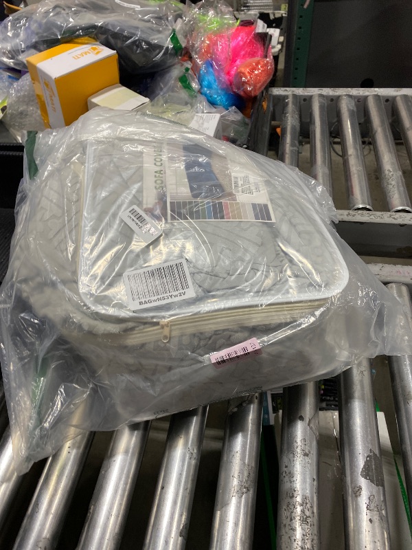 Photo 1 of ROFASVCO 100% Waterproof Sectional Recliner Couch Covers for Reclining Couch L Shaped Corner Sectional Sofa Cover Jacquard Stretch L Shape Recliner Slipcovers (5 Seater 1 Console Cover, Cloud Grey)