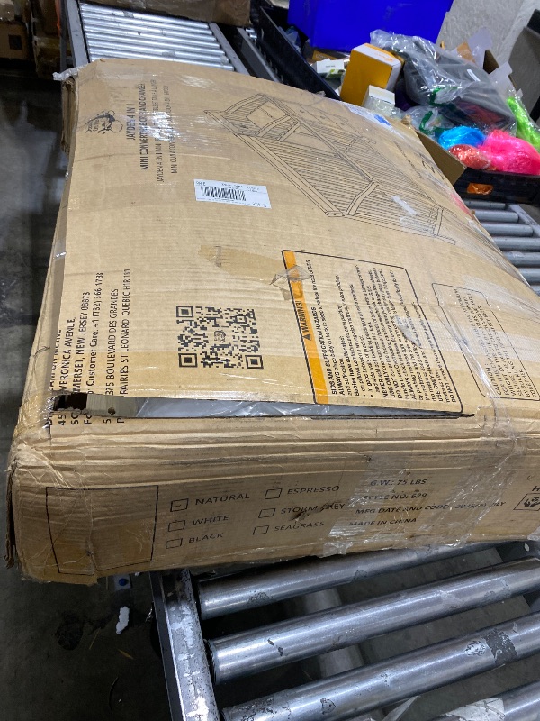 Photo 1 of Dream On Me Jayden 4?in?1 Mini Convertible Baby Crib & Changer with Storage in Natural, Pinewood, GreenGuard Gold & BSA, 1” Mattress Pad, 3 Mattress Heights, Converts to Mini Day & Twin-Size Bed