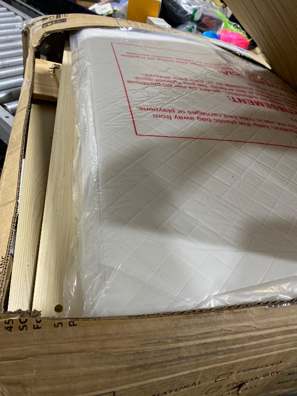 Photo 1 of Dream On Me Jayden 4?in?1 Mini Convertible Baby Crib & Changer with Storage in Natural, Pinewood, GreenGuard Gold & BSA, 1” Mattress Pad, 3 Mattress Heights, Converts to Mini Day & Twin-Size Bed