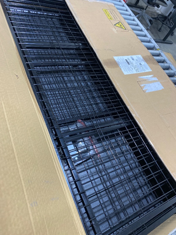 Photo 1 of Amazon Basics - Portable Heavy Duty Stackable Dog Pet Kennel with Tray, Black, 48.2" L x 37.8" W x 42.5" H