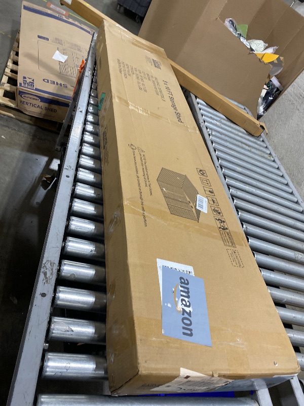 Photo 1 of Garvee Heavy Duty 8x10 FT Metal Outdoor Storage Outdoor Storage - Lockable Doors, Air Vent & Solar Light - Spacious Tool Utility Outdoor Storage with Installation Gloves for Backyard, Garden, Patio, Lawn - Dark Gray + Solar Light
