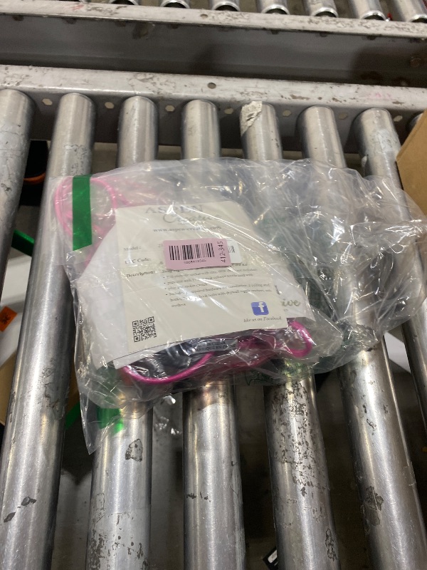 Photo 1 of Aspen Creative 21027-31, One-Light Plug-in Vintage Style Hanging Socket Pendant Fixture with Black Socket and 15 feet of Pink Textile Cord and Rocker Switch