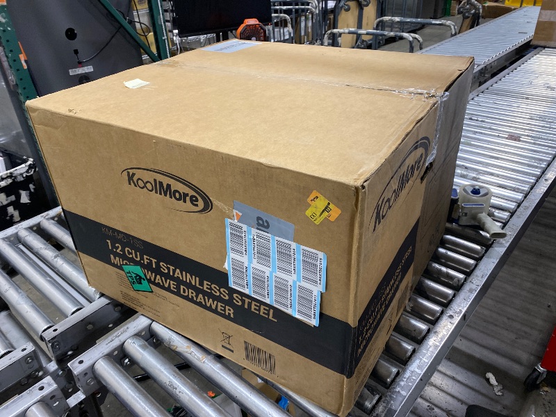 Photo 1 of KoolMore 24 Inch Stainless-Steel Microwave Drawer with 1.2 cu. ft. Capacity, 1000W Power with 10 Custom Cooking Levels, Memory, and Timer Functions, Wall-Mounted with Flat Bottom (KM-MD-1SS)