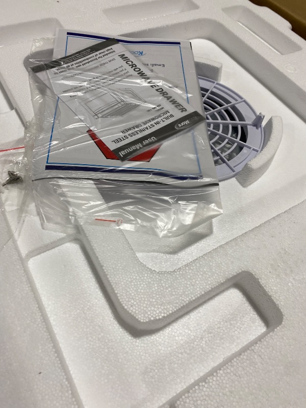 Photo 1 of KoolMore 24 Inch Stainless-Steel Microwave Drawer with 1.2 cu. ft. Capacity, 1000W Power with 10 Custom Cooking Levels, Memory, and Timer Functions, Wall-Mounted with Flat Bottom (KM-MD-1SS)