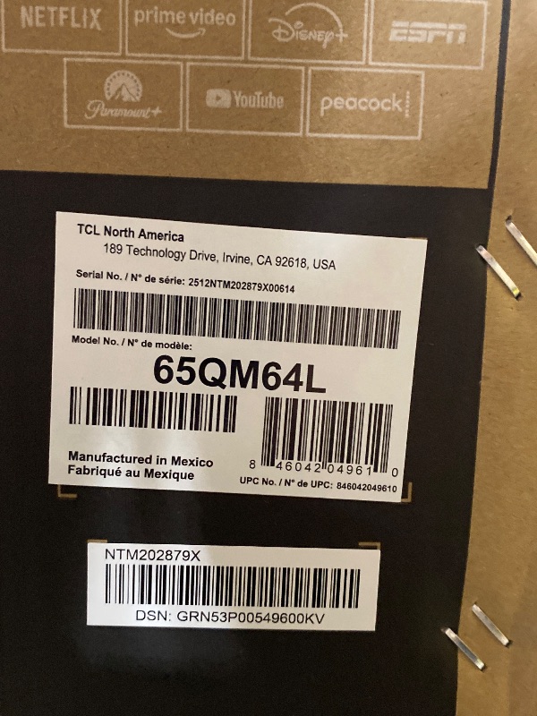 Photo 1 of TCL 65-Inch QM64L Series QLED 4K Smart QD-Mini LED TV with Fire TV (65QM64L, 2026 Model) New Halo Control System, LD500 Precise Dimming Series, High Contrast HVA Panel, 144Hz Native Panel Refresh Rate