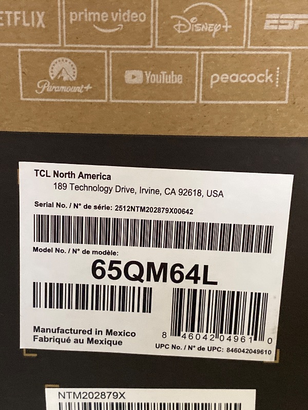 Photo 1 of TCL 65-Inch QM64L Series QLED 4K Smart QD-Mini LED TV with Fire TV (65QM64L, 2026 Model) New Halo Control System, LD500 Precise Dimming Series, High Contrast HVA Panel, 144Hz Native Panel Refresh Rate