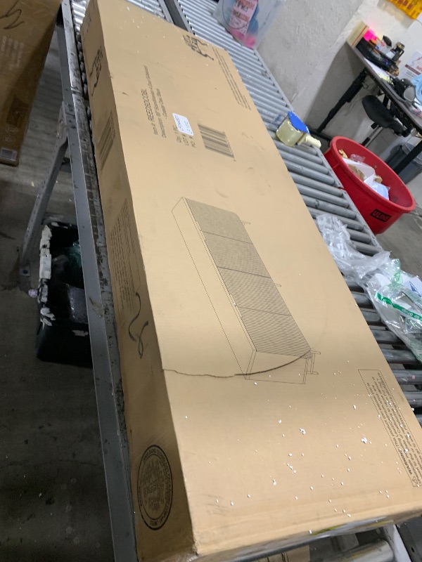 Photo 1 of Walker Edison Reema Fluted 4-Door Kitchen Sideboard Buffet Console, 69 Inch, Coastal Oak