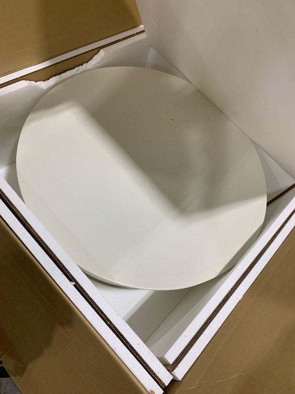 Photo 1 of Modway Brion 34 Inch Round Concrete Coffee Table – Indoor/Outdoor Tapered Cylinder Coffee Table – Low Center Table for Living Room or Patio in White