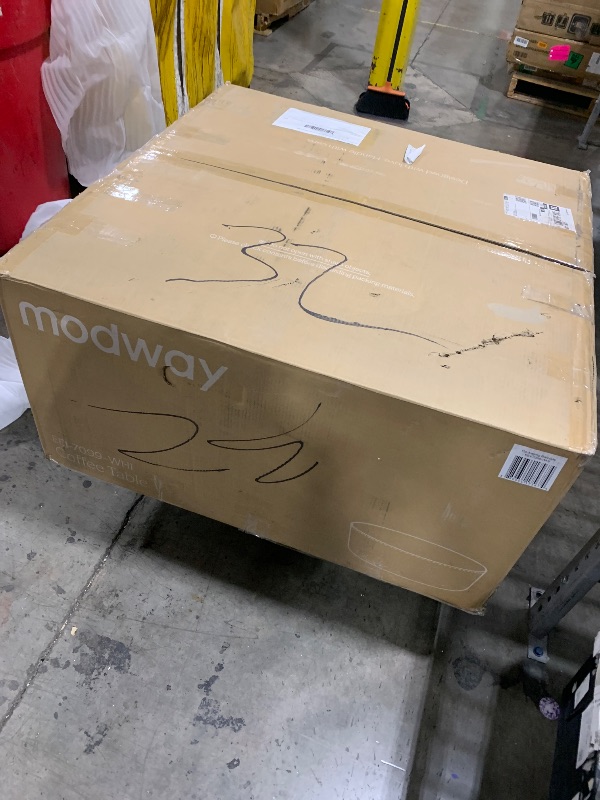 Photo 1 of Modway Brion 34 Inch Round Concrete Coffee Table – Indoor/Outdoor Tapered Cylinder Coffee Table – Low Center Table for Living Room or Patio in White