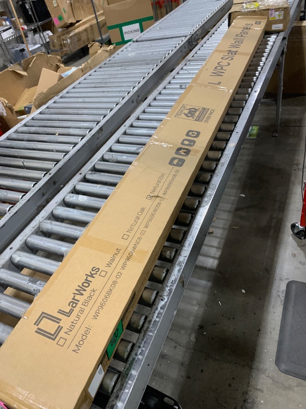 Photo 1 of LARWORKS WPC Slat Wall Panels 8 Pack 96" x 6", Waterproof Fluted Wall Paneling, Accent 3D Wall Panel for Wall Decor, Bathroom, Bedroom, Office - Low Grille Black (Cover Approx.32 sq.ft)