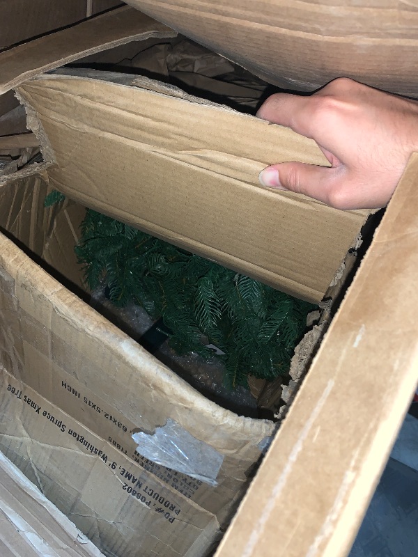 Photo 1 of Nearly Natural 9ft. Layered Washington Spruce Artificial Christmas Tree with 750 Clear LED Lights and 2055 Bendable Branches