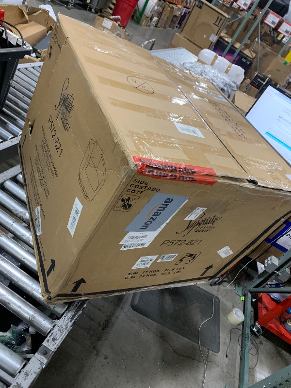 Photo 1 of Signature Design by Ashley Horizon Hall Casual Outdoor Weather Resistant Swivel Lounge Chair with Removable Cushion, Green & Dark Brown