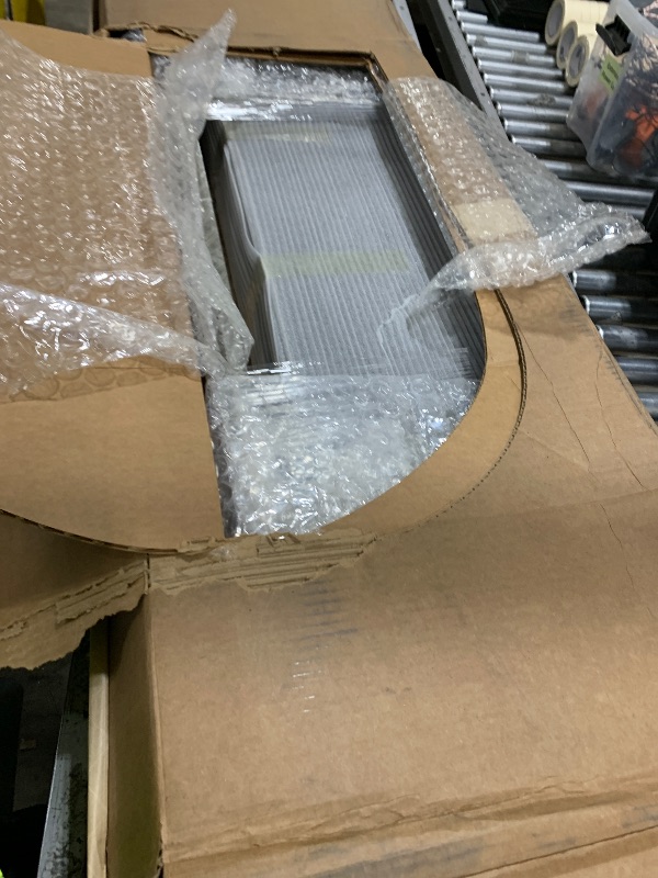 Photo 1 of Deco 79 62765 Large Contemporary Metallic Silver & Brown Bookshelf with Grid Silhouette, 63” x 69”