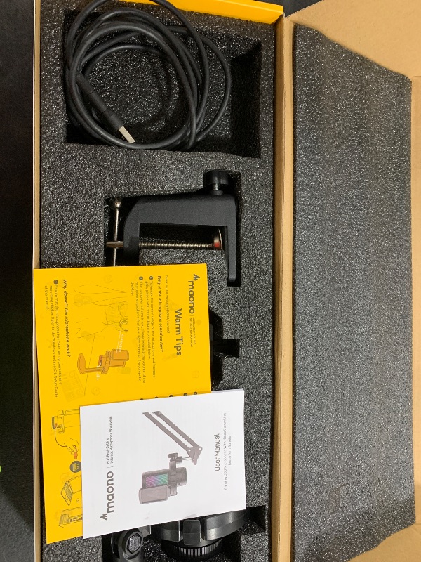 Photo 1 of MAONO Gaming USB Microphone, Noise Cancellation Condenser Mic with Mute, Gain, Monitoring, Boom Arm Mic for Streaming, Podcast, Twitch, YouTube, Discord, PC, Computer, PS4, PS5, Mac, GamerWave DGM20S