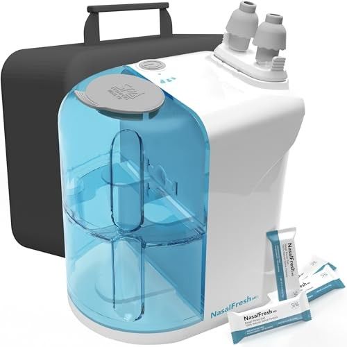 Photo 1 of NASALFRESH MD - Dual Powered Nasal Irrigation System -Sinus Decongestant Relief System -60 Saline Packs -Case, 2 Nose Pillow Sets - Snoring Remedy