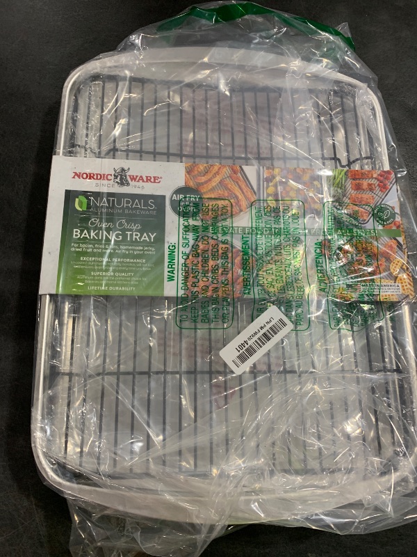 Photo 1 of Nordic Ware Oven Crisp Baking Tray 2pc Set Includes Pan and Rack; Natural Aluminum For Air Frying, Crisping, Broiling, Baking; Cooking Surface 17 x 12 Inches