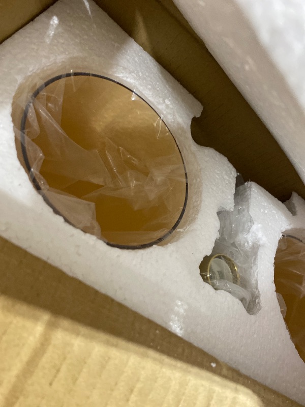 Photo 1 of EFINEHOME Minimalist 2-Light Gold Wall Sconces with Cylinder Glass Shades- Mid Century Vanity Wall Double Lights Hardwired- Modern Indoor Glass Wall Mounted Art Decor Lights (Amber, 1 Pack)