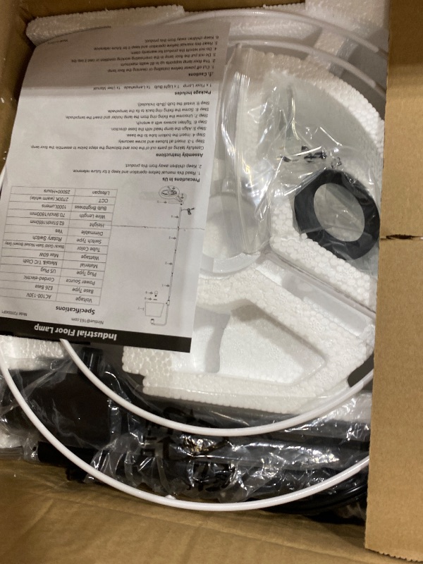 Photo 1 of ?Upgraded? Dimmable Floor Lamp, 1000 Lumens LED Edison Bulb Included, Arc Floor Lamps for Living Room Modern Standing Lamp with Gray Shade, Tall Lamps for Living Room Bedroom Office Dining Room