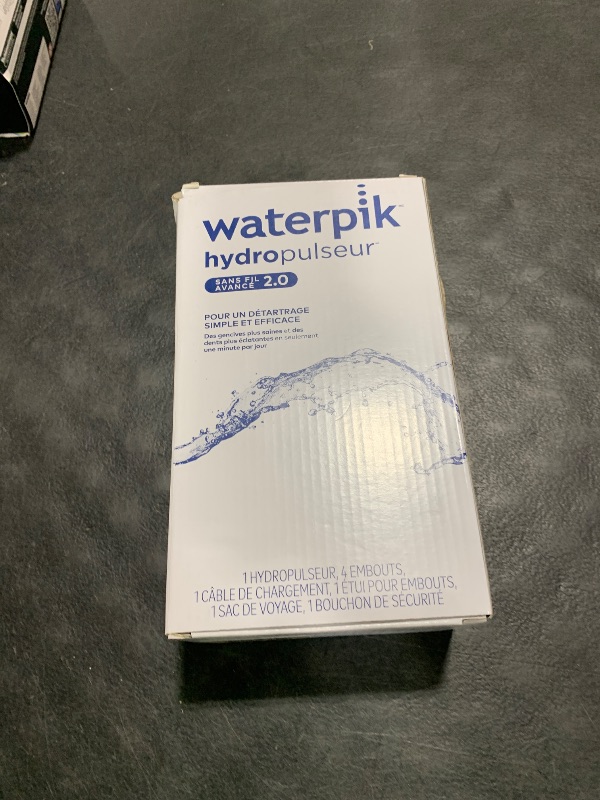 Photo 1 of Waterpik Cordless Advanced 2.0 Water Flosser For Teeth, Gums, Braces, Dental Care With Travel Bag and 4 Tips, ADA Accepted, Rechargeable, Portable, and Waterproof, Gray WP-587, Packaging May Vary