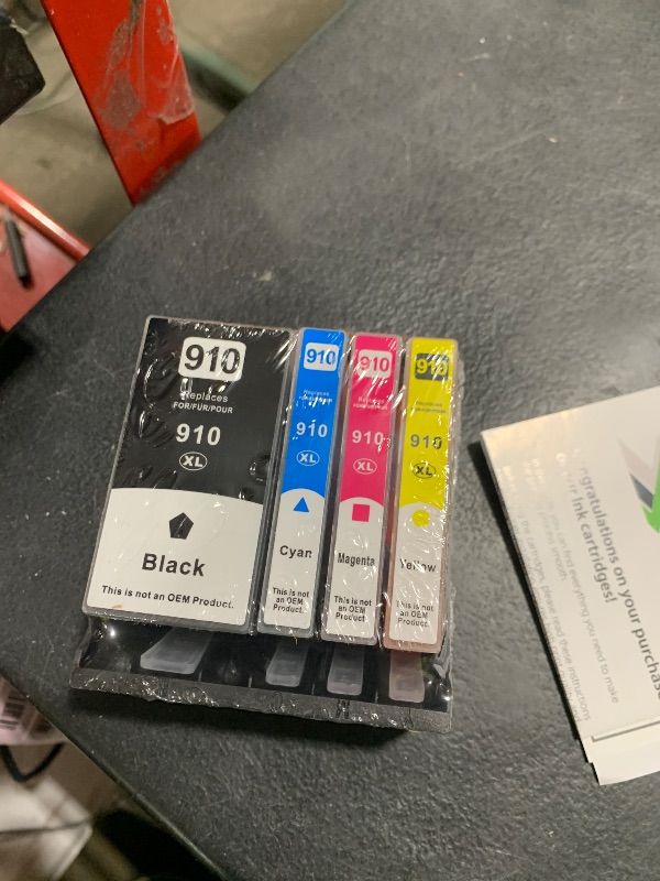 Photo 1 of 910XL Ink Cartridges for HP Printers Compatible for HP 910XL Ink Cartridges Combo Pack Work with OfficeJet Pro 8020 8025 8028 8035 8030 8010 8015 8018 8022 Series, 4 Pack(Black Cyan Magenta Yellow)