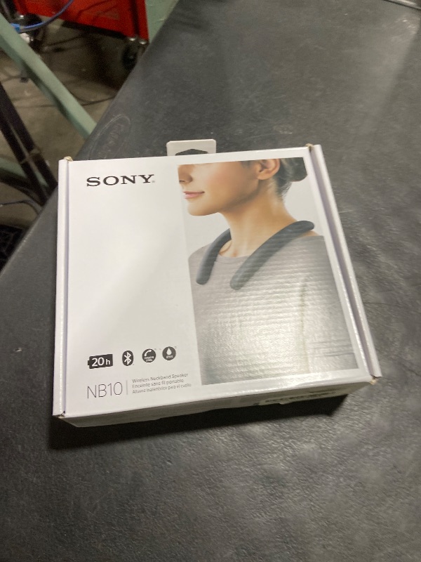 Photo 1 of Sony SRS-NB10 Wireless Neckband Bluetooth Speaker Comfortable and Lightweight with Technology to Work from Home, Built-in mic, 20 Hours of Battery Life, and IPX4 Splash-Resistant- Charcoal Gray