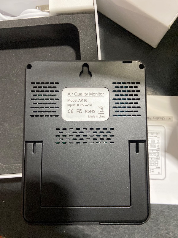 Photo 1 of Professional Indoor Air Quality Monitor with AQI, Portable Real-Time Detector for Home Cars Plants and Pets (Taupe Black)