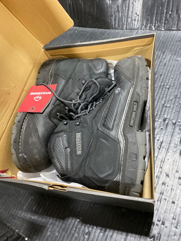 Photo 1 of Wolverine Men'sOverpass 6" Mid Composite Toe Waterproof Work Boot, Black/Grey, 12 X-Wide