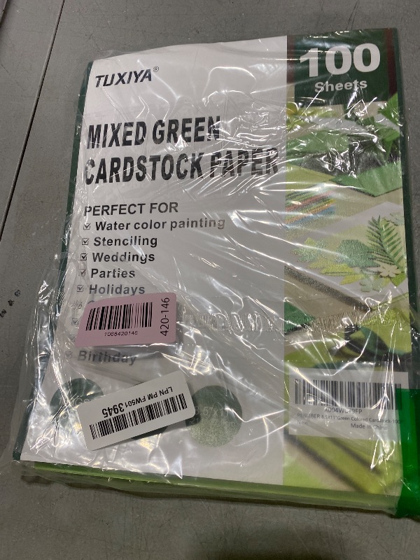 Photo 1 of 100 Sheets 8.5" X 11" Colored Cardstock, 5 Assorted Green Colors 180GSM/65LB Construction Paper Card Stock Printer Paper for Printing,Card Making,DIY Crafts,School Supplies,Party Decorations