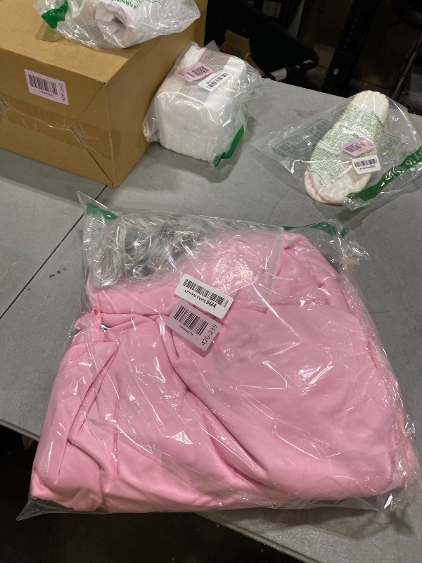 Photo 1 of 10 x 10ft Baby Pink Backdrop Curtains with Lights String for Girls Birthday Photo Backdrop Drapes Wrinkle Free Polyester Curtain Backdrop for Parties Wedding Reception Baby Shower Ceremony-5 x 10ft 2P