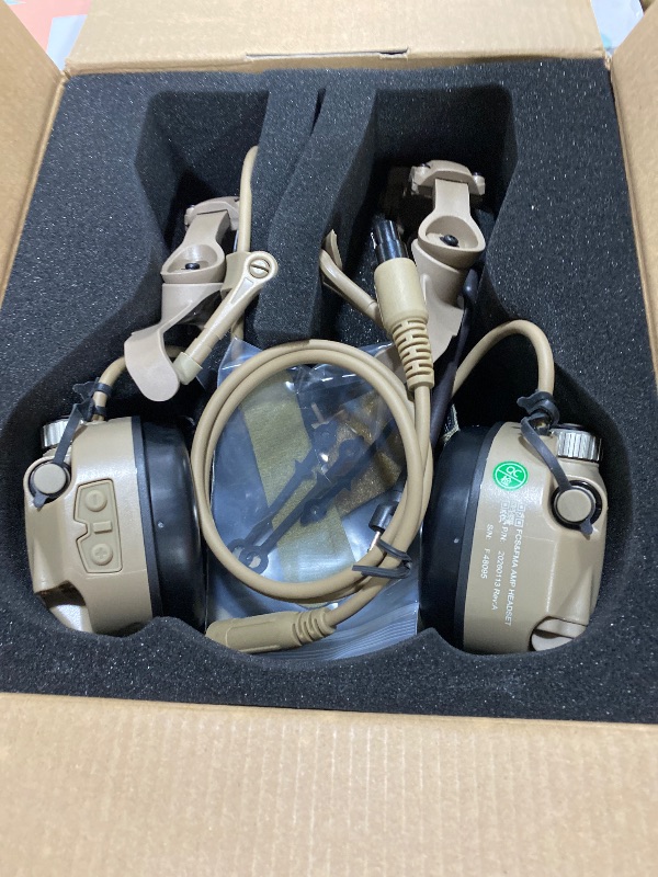 Photo 1 of FMATAL GEAR 2026 AMP Tactical Headset, NRR 26dB Digital Noise Reduction Earmuffs for Hearing Protection, Communication (DE)