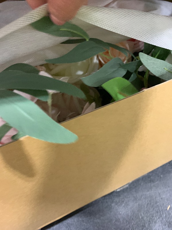 Photo 1 of Ling's Moment 9FT Flower Garland for Backdrop Decorations - Wedding Arch Flowers, Eucalyptus & Rose, Artificial Floral Garland for Mantle - Sweetheart Table Decor for Ceremony Reception, French Pink