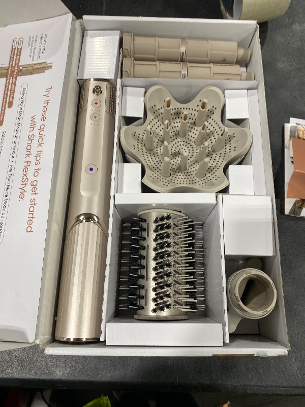 Photo 1 of Shark FlexStyle Air Styling & Drying System, Powerful Hair Blow Dryer & Multi-Styler with Auto-Wrap Curlers, Curl-Defining Diffuser, Oval Brush, & Concentrator Attachment, Stone, HD435