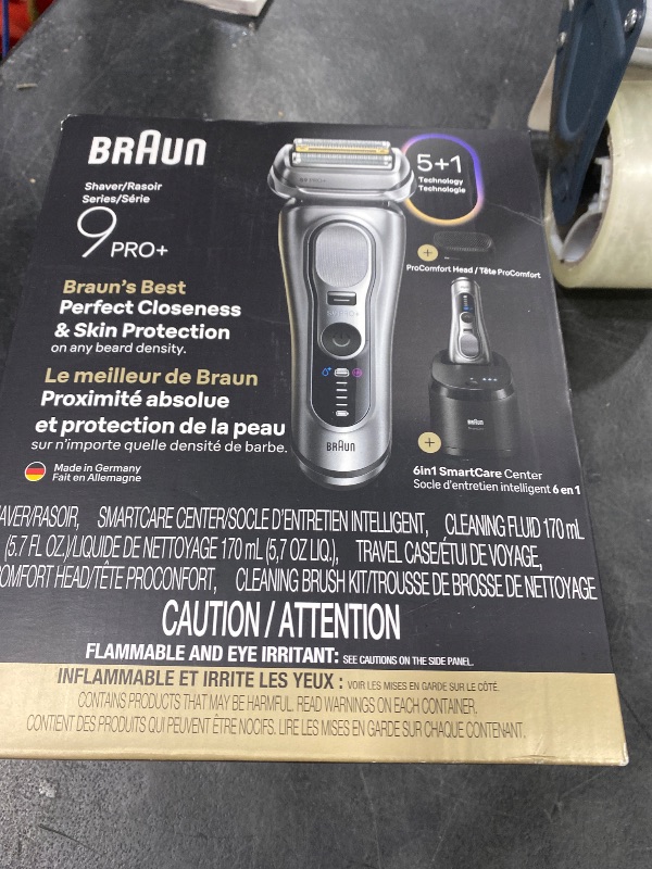 Photo 1 of Braun Series 9 PRO+ Electric Shaver, Wet & Dry Razor, Pro SensoAdapt, 6in1 SmartCare Center, 9697CC, Silver