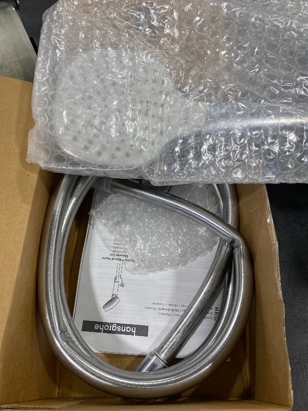 Photo 1 of hansgrohe Vernis Blend 4-inch Handheld Shower Head Set Modern 3-Spray Rain, IntenseRain with QuickClean High Pressure Detachable Shower Head with Hose in Chrome, 1.75 GPM, 04950000