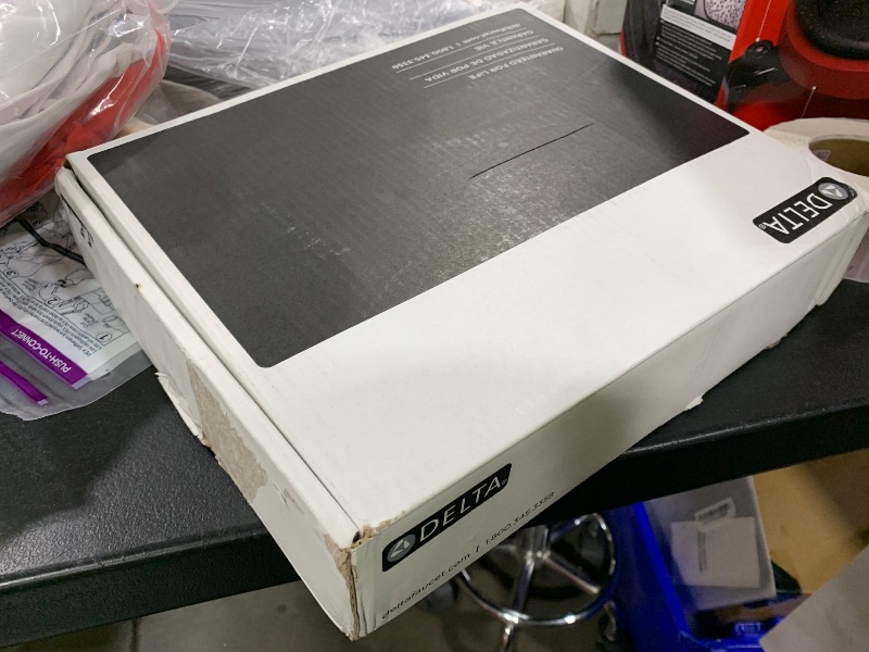 Photo 1 of Delta Vero Chrome Bathroom Faucet 3 Hole, 8 Inch Widespread Bathroom Sink Faucet for Vanity, Metal Push-Pop Drain Assembly, Chrome 3553LF