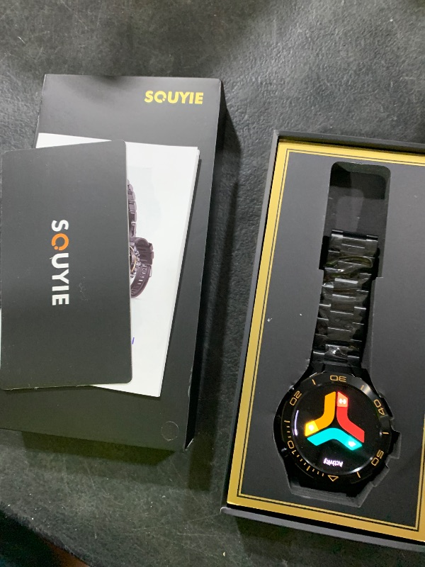 Photo 1 of Smart Watch for Men Answer/Make Call for Android iPhone, 1.43" AMOLED HD Screen Mens Luxury Watch, 400mAh Heavy Duty Smartwatch Heart Rate Blood Oxygen Blood Pressure Sleep Monitor Pedometer, 2 Straps