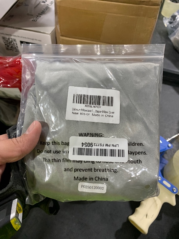 Photo 1 of Satin Pillowcase for Zelimun Cervical Pillow, Ergonomic Case, Smooth & Soft Sleeping Pillowcase, Gray Pillow Cover with Zipper