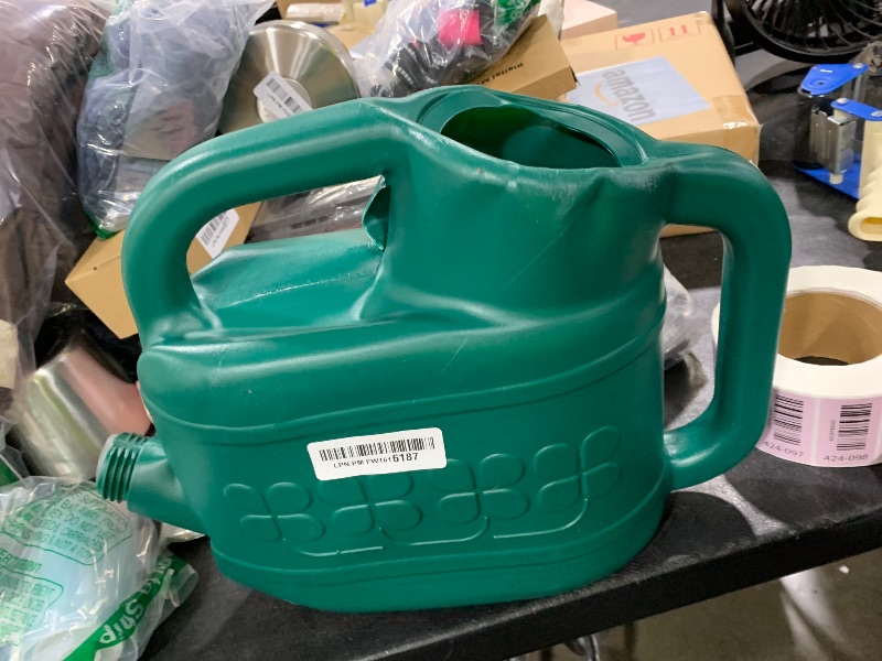 Photo 1 of 2 Gallon Watering Can, Garden Watering Can Outdoor, Plant Water Can with Removable Long Spout and Stainless Steel Sprinkler Head, Large Plastic Outdoor Watering Cans for Gardening Flower Plants(no spout included and container is dented but still able to h