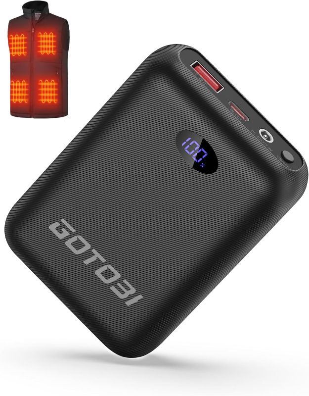 Photo 1 of ?.?? ???????? Heated Vest Battery Pack for ORORO, for Venustas, Rechargeable Power Bank with LED Display and 2 Adapter Cables for Heated Vests, Jackets, and Pants